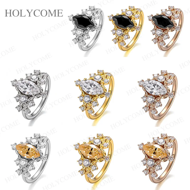 

Moissanite Anniversary Rings for Women D Color VVS1 Marquise Cut Wedding Band for Girlfriend Promise Ring Fine Jewelry