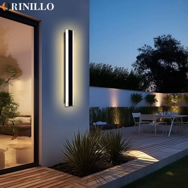 Imagem -03 - Impermeável Longo Led Lâmpada de Parede Iluminação Exterior Ip65 Jardim Varanda Varanda Decoração 110v 220v