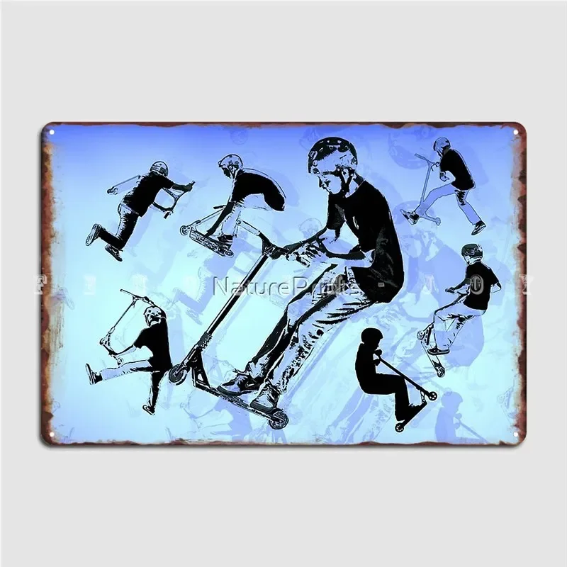 It's All About The Scooter Scooter Tricks Metal Sign Cinema Kitchen Kitchen Classic Plates Tin Sign Poster
