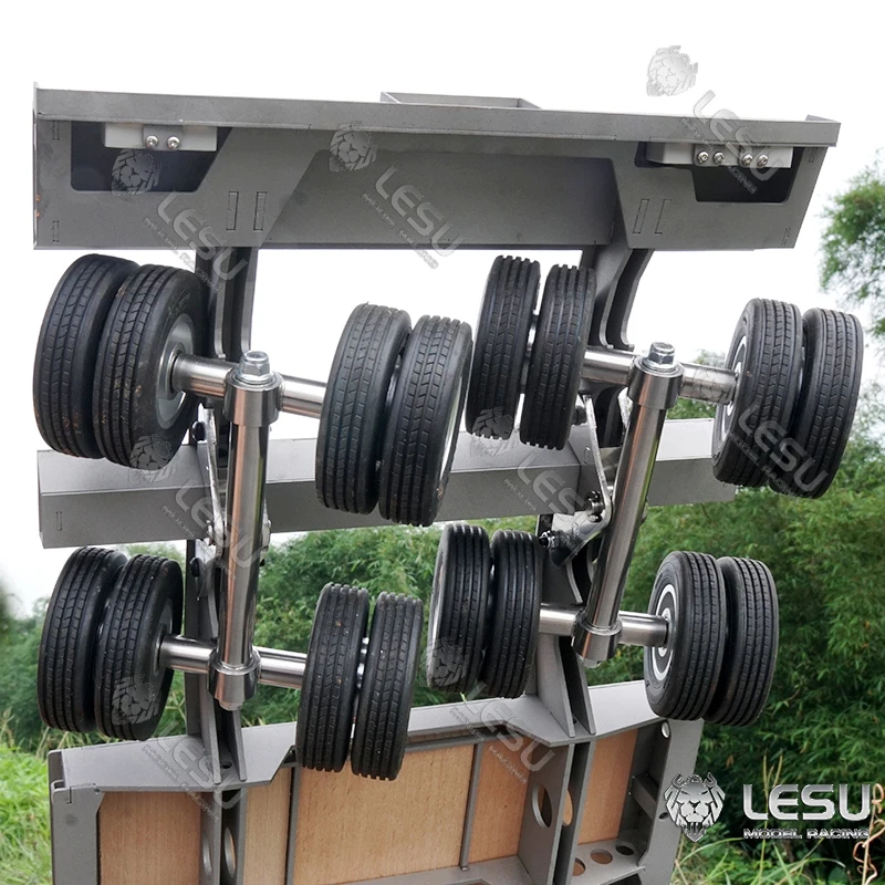 

LESU RC Metal 4 Axles Wood Trailer 872MM for 1/14 RC Tractor Truck Trailer Remote Control Vehicle DIY Tamiyaya Model Toy TH16848