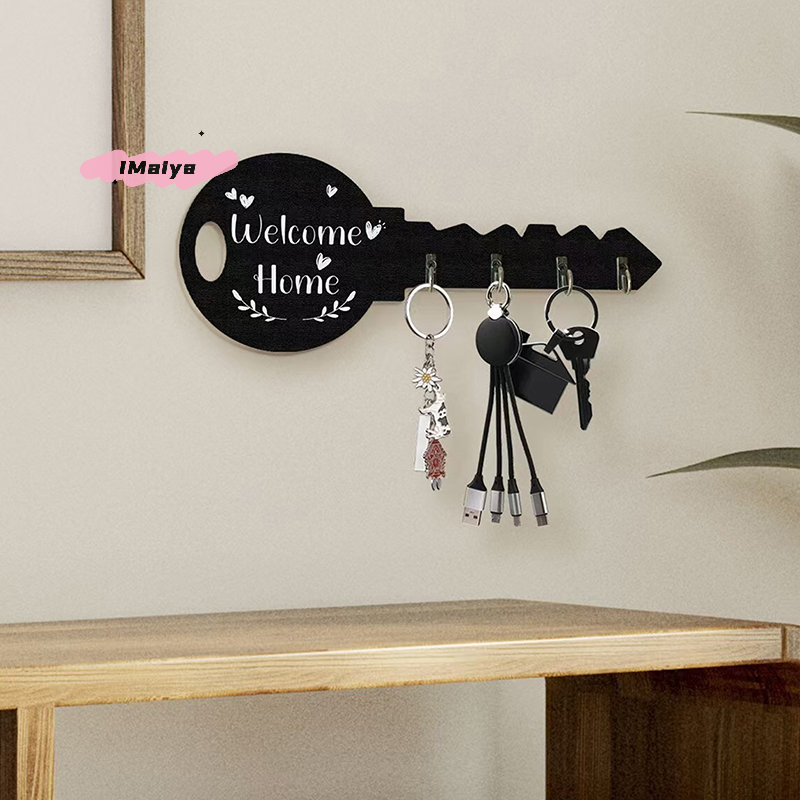  M-1Pc Modern Wall Mounted Storage Organizer - Wooden Frame Key Holder Retro Boxwood Hanging Rack for Clothing & Accessories 