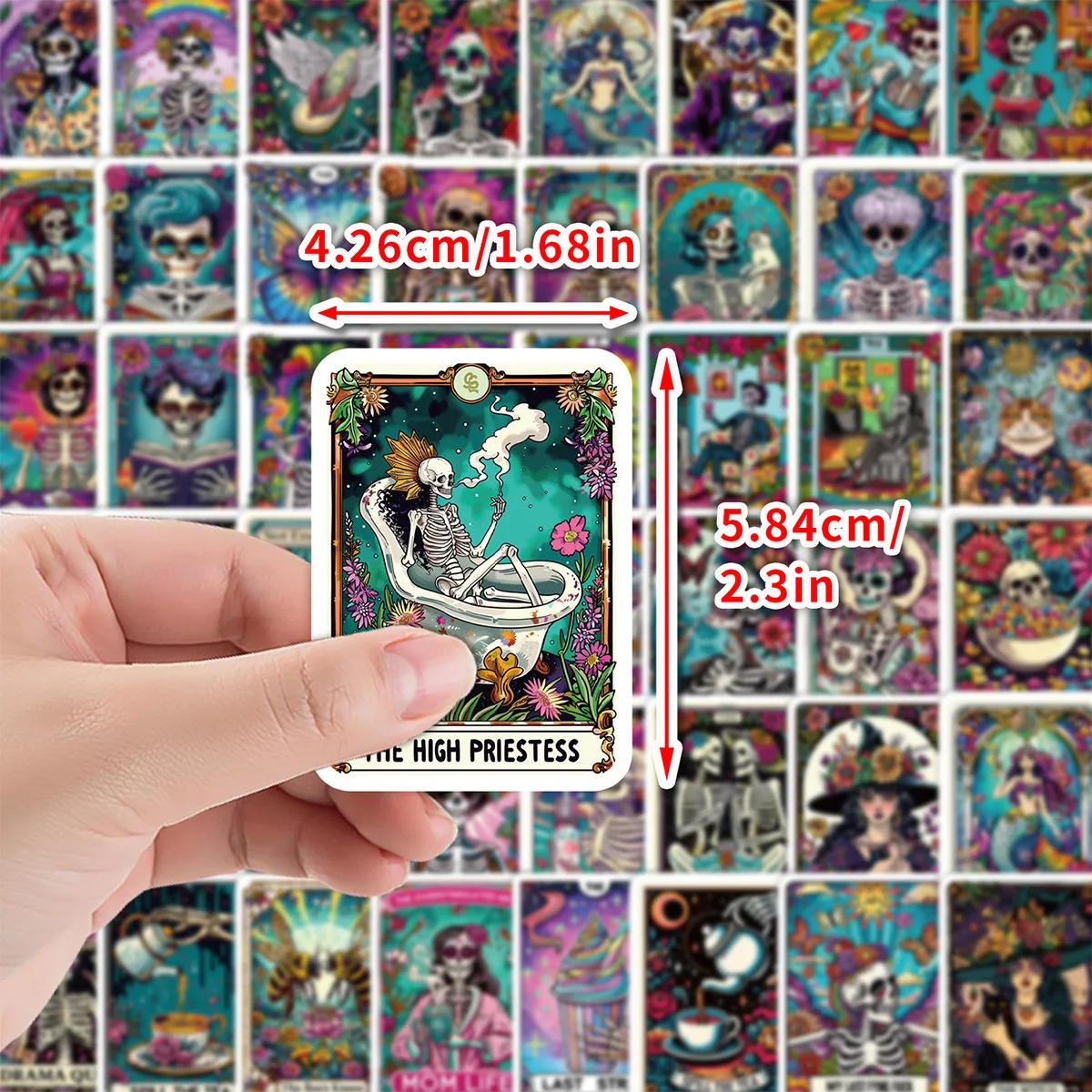 10/30/50PCS Tarot Card Series Skull Cartoon Sticker DIY Phone Laptop Luggage Skateboard Graffiti Decals Fun for Gift