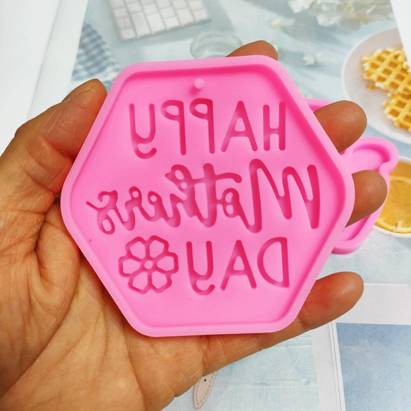 

Fashion Resin Casting Molds Mother's Day Pendant Silicone Mold DIY Keychain Epoxy Jewelry Mould Easy to Release