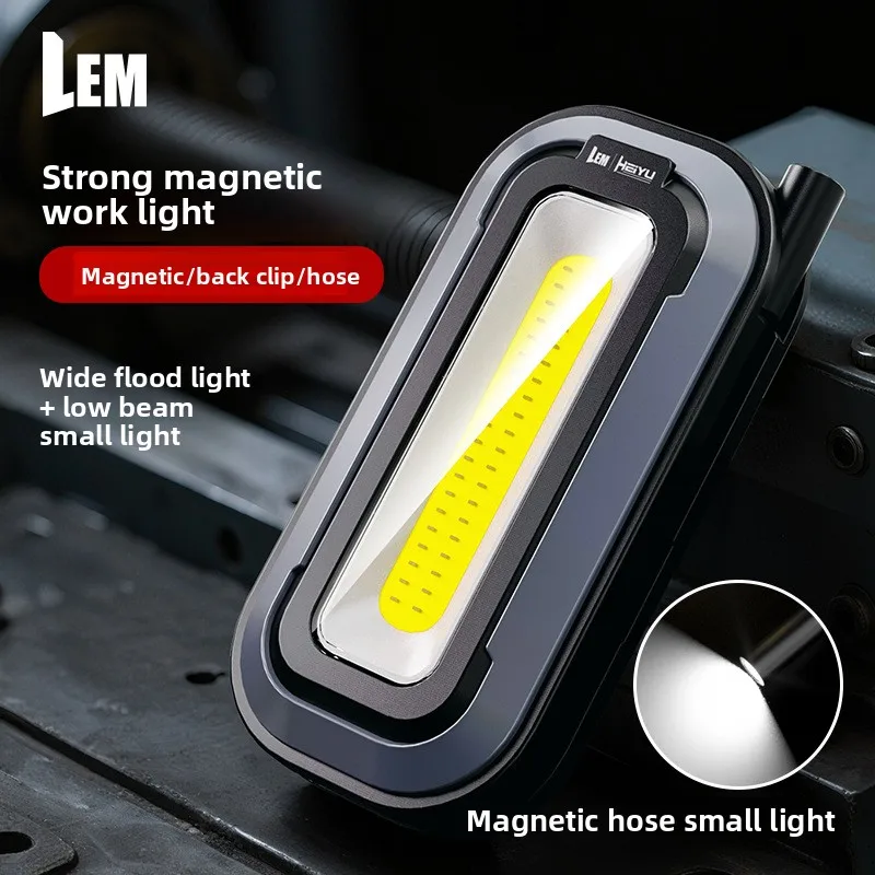 COB Magnetic Work Light - USB-C Rechargeable Waterproof Folding Lantern with Hook for Camping Emergency