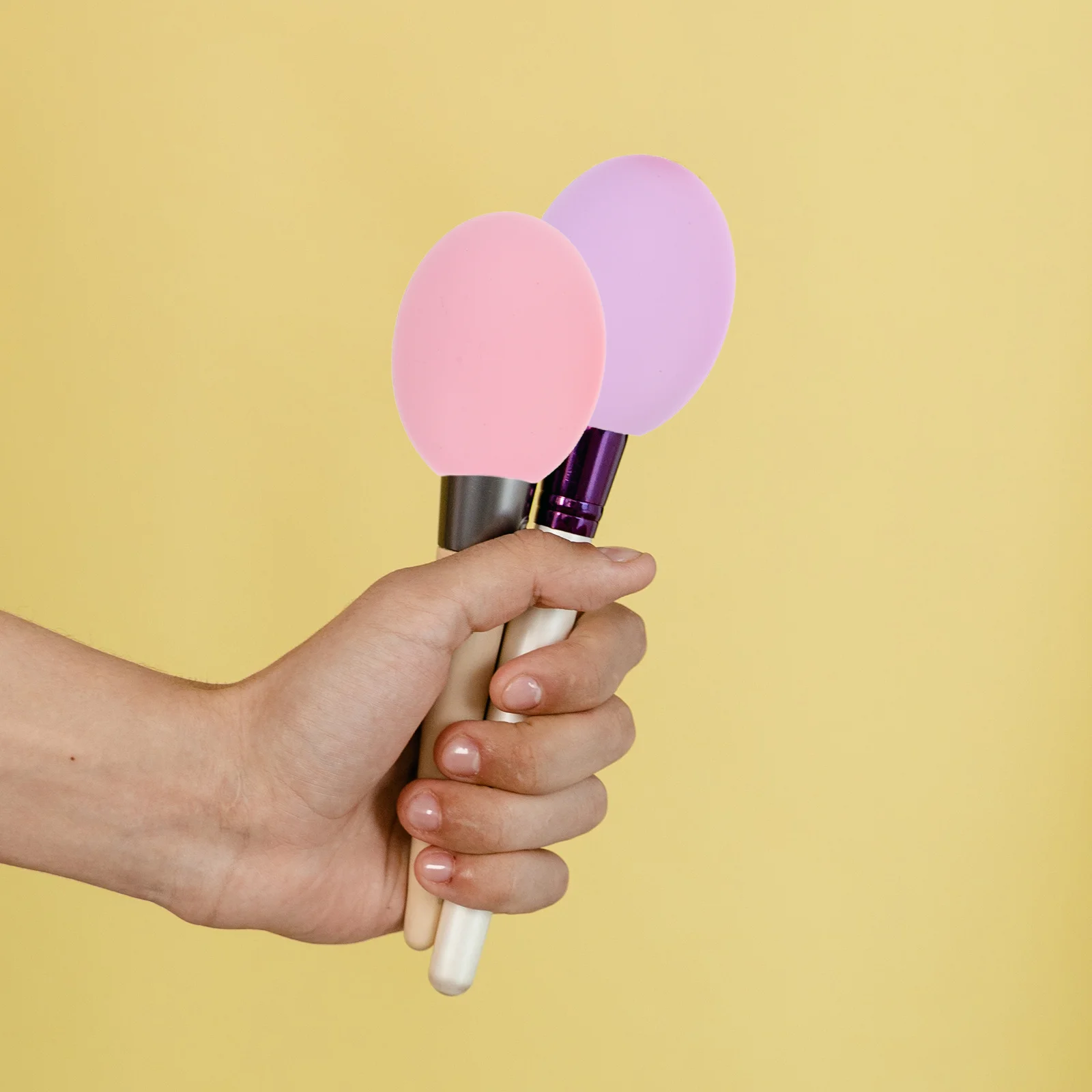 6pcs Makeup Covers Silicone Protective Cover For Travel Home Office Use Makeup Cosmetics Brush Protector Holder