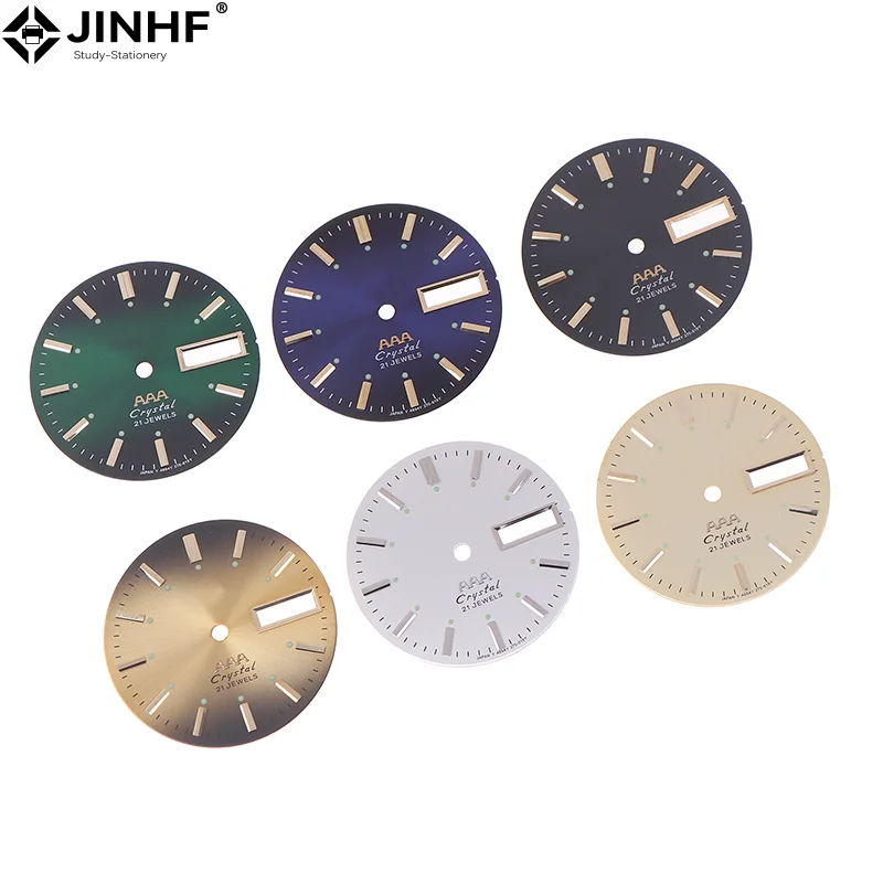 Vintage Watch Dial DIY Parts 3 Stars Dual Calendar Literal Men's Watch Accessories For 46941/46943 Movement Replacement Parts