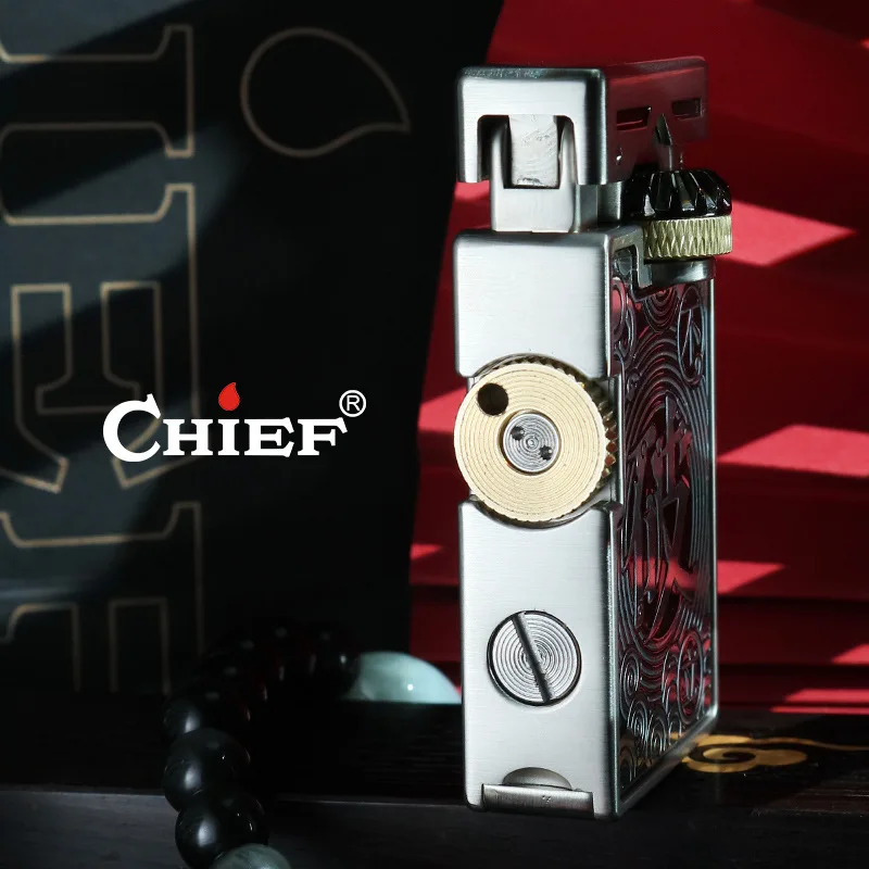 

CHIEF новая ветрозащитная латунная двусторонняя резьба винтажная зажигалка старомодная двухступенчатая связь воспламенитель аксессуары для сигарет