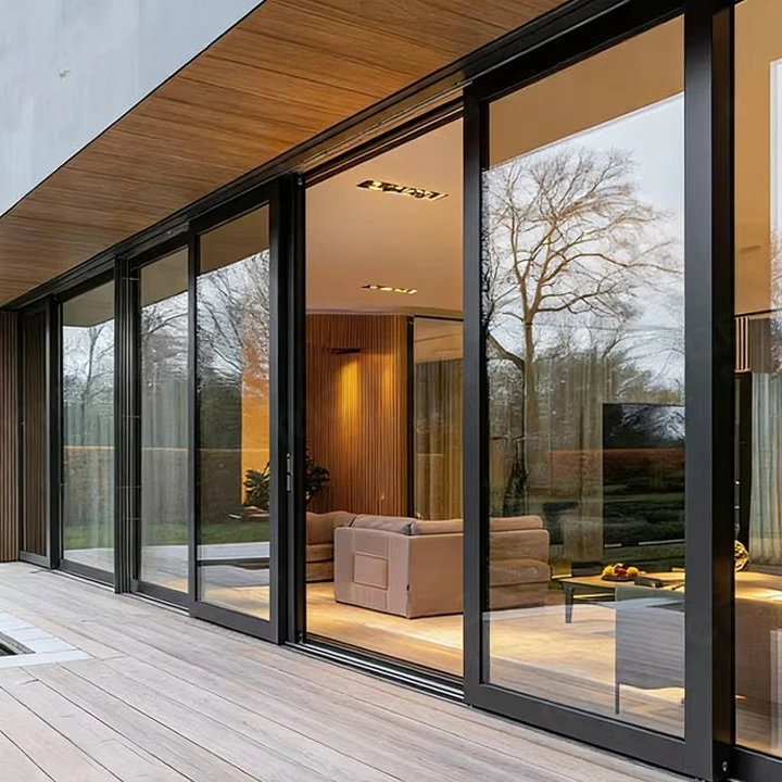 RICHOCEAN Factory Direct Waterproof Aluminum Sliding Door Heavy Double Glazing Tempered Glass Doors
