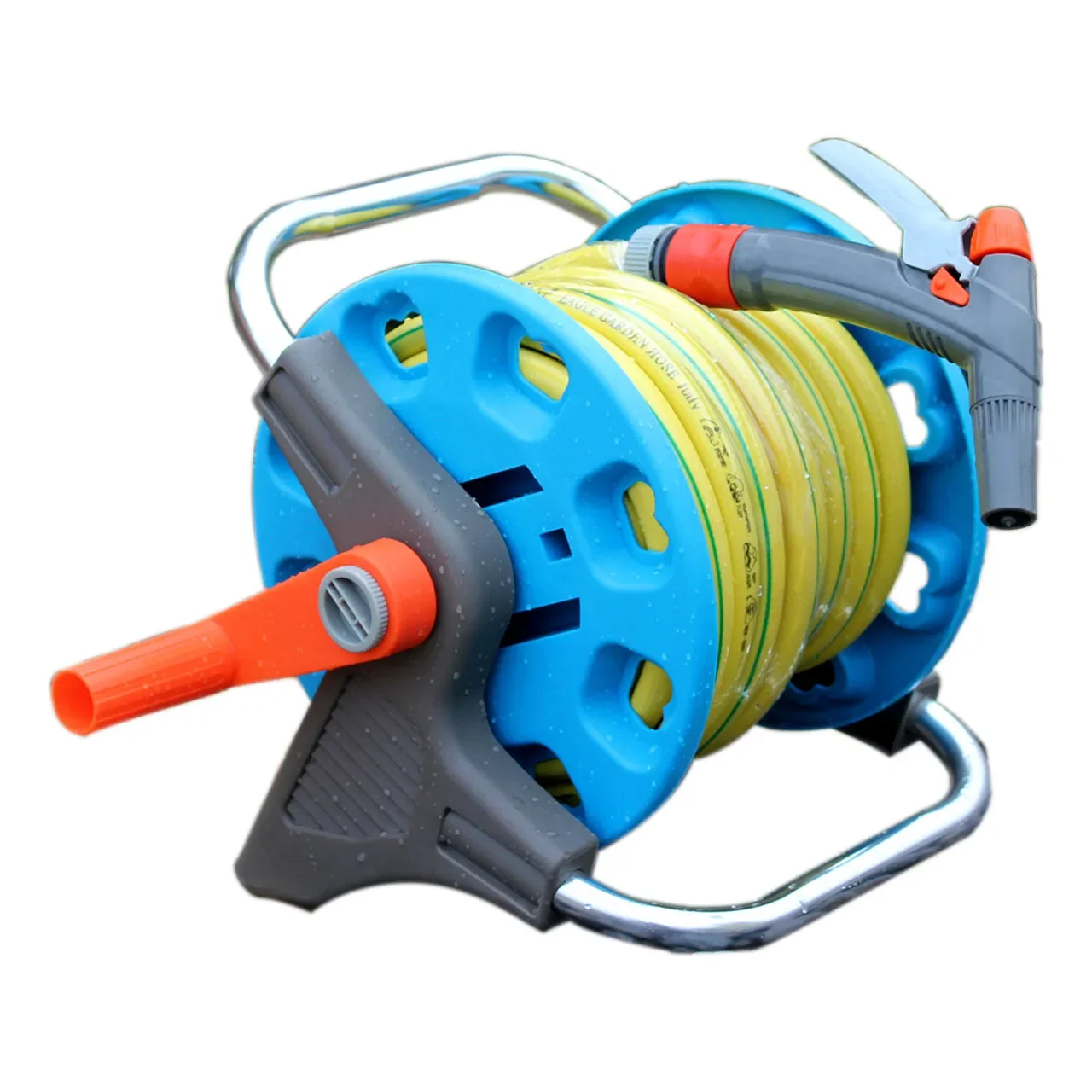 

Qhtitec 10M 15M Water Garden Hose Reel Set 1/2 3 layer PVC hose ABS adjustable spray gun OEM garden tool