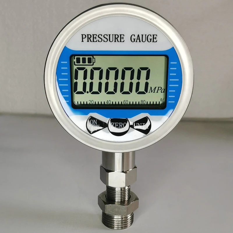 G1/4 Thread Gas Water Oil Air Fuels Pressure Measurement 100mm Dial 0-60Mpa Radial LCD Display Pressure Gauge-ELEC