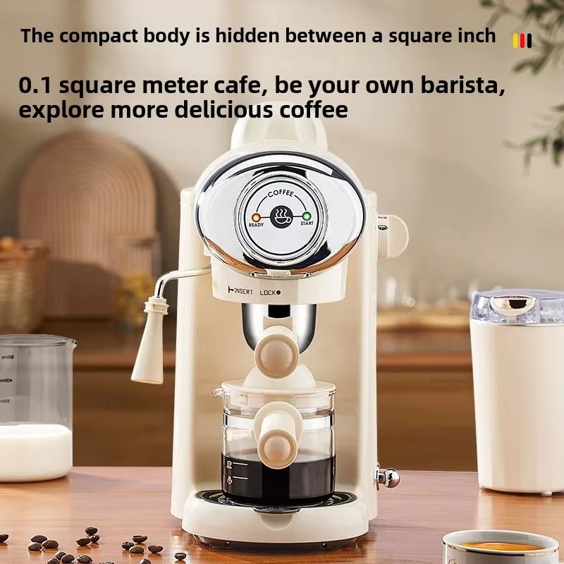 New Italian Coffee Maker Machine Household Small Semi-automatic Office Extraction and Foam Integrated Machine Brewing Coffee Pot