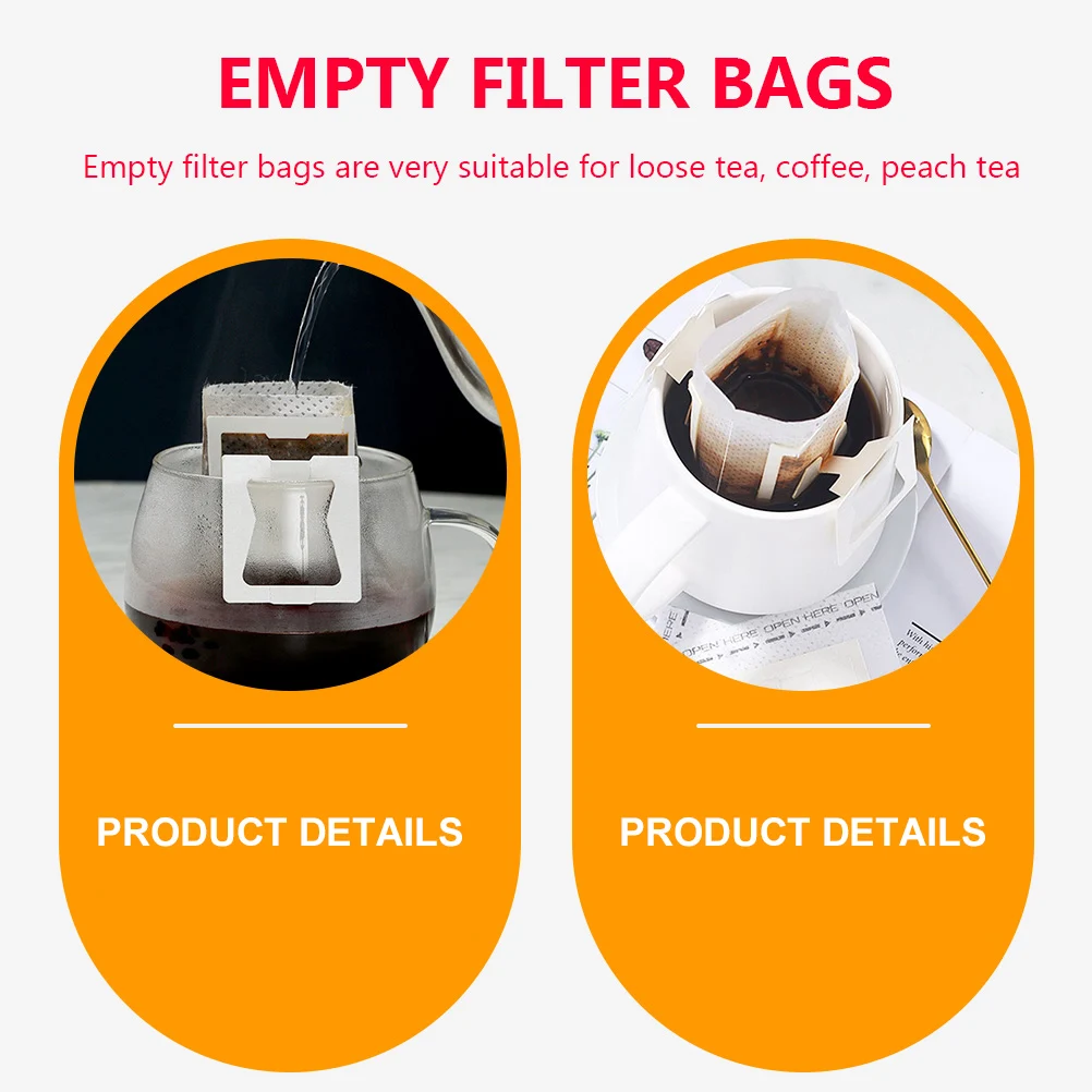 

50Pcs Disposable Hanging Ear Coffee Filters Single Serve Drip Bags Portable Coffee Filter Bags Loose Tea Holder