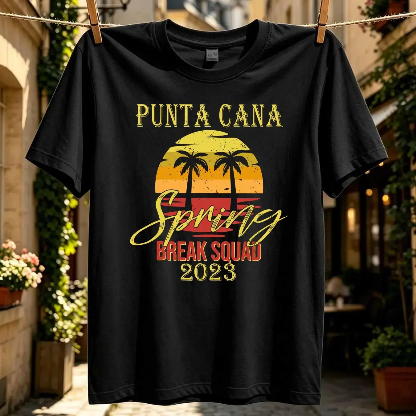 washed T Shirt Spring 2023 Break Squad Punta Cana Vacation Beach unisex long sleeves vintage Washed Breathable Soft Stylish
