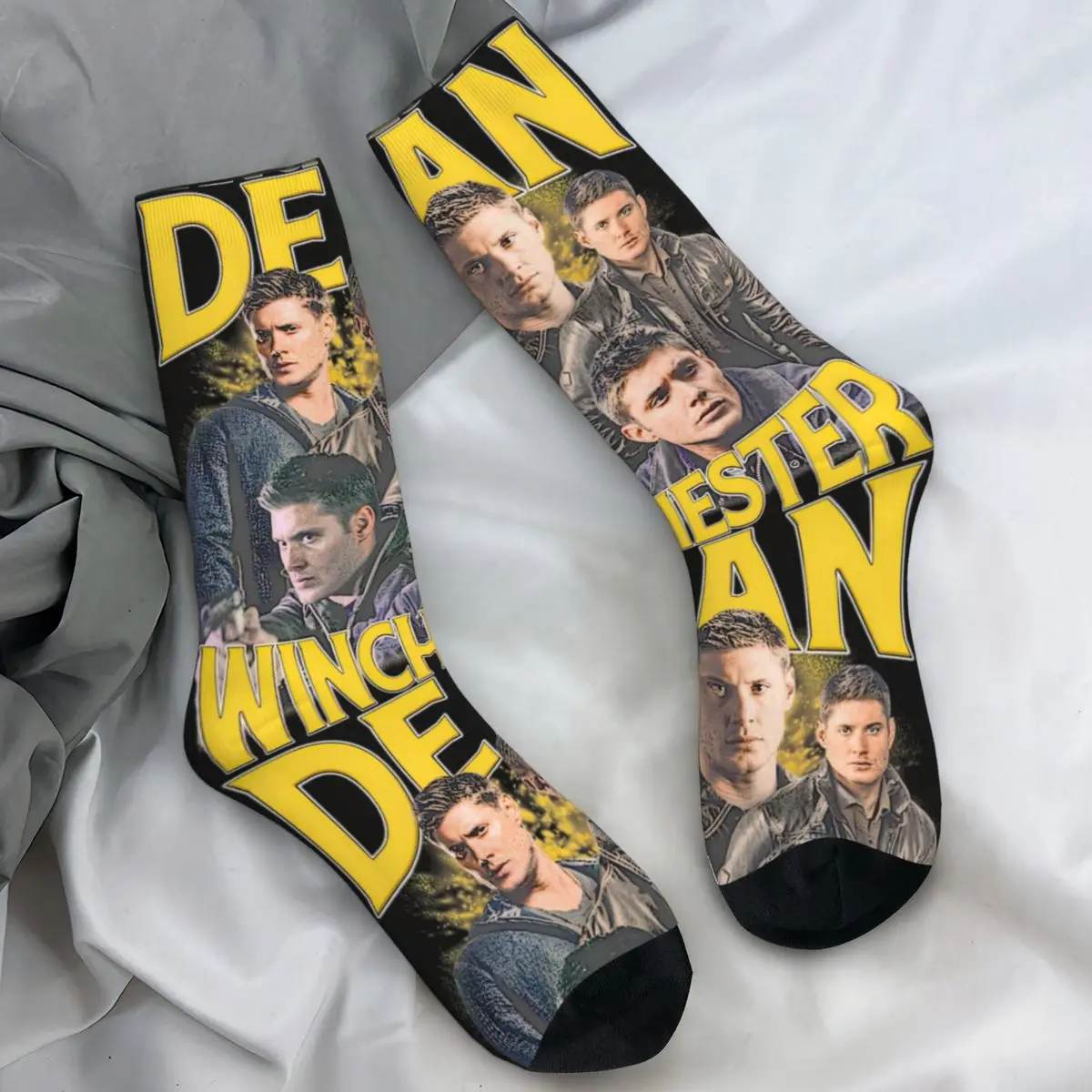 للجنسين الرجال الجوارب خارق دين وينشستر التلفزيون جوارب الربيع الدافئة جوارب ناعمة تصميم الجري الرياضة المضادة للانزلاق الجوارب #1