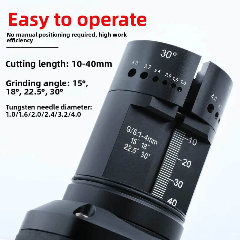 Handheld TIG Tungsten Electrode Sharpener Grinder-Portable Tungsten Rod Sharpen Tool for TIG Welding, Multi-Angle & Cut-Off Slot