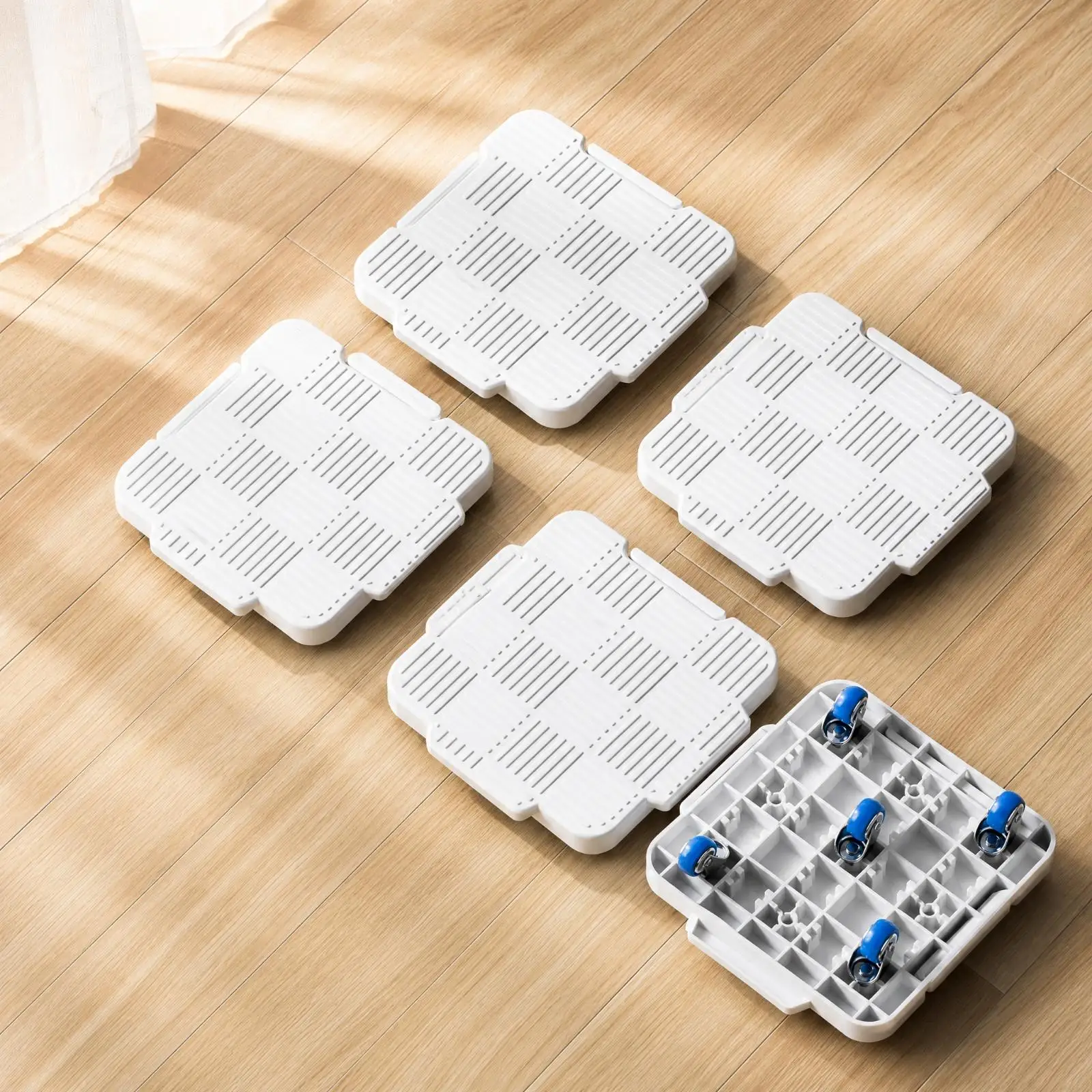 White PC Material Moving Cart with Swivel Wheels for Heavy Furniture and Appliance Moving Purposes