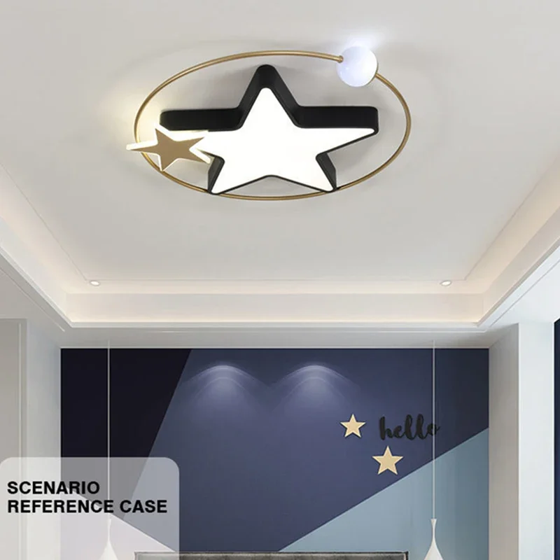 

Creative Moon Ceiling Lamp 50W Modern Minimalist Children's Bedroom Lighting Fixture Living Bedside Indoor Decor Ceiling Lamp