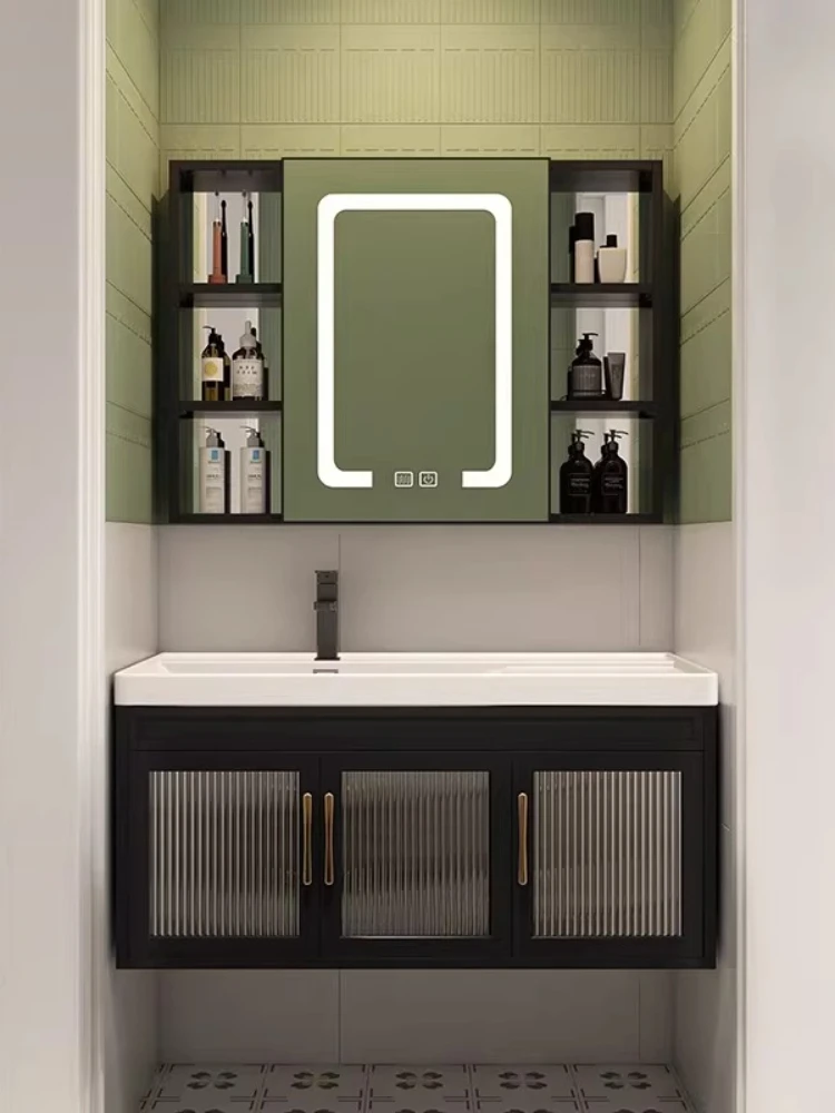 

French wall-mounted bathroom cabinet combination set toilet wash ceramic integrated washbasin