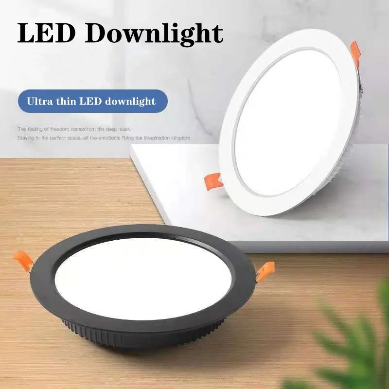 

LED downlight lamp 5W 7W 9W 12W 15W 230V 220V ceiling recessed downlights smd2835 Round Spot Lamp black Home Indoor Lighting