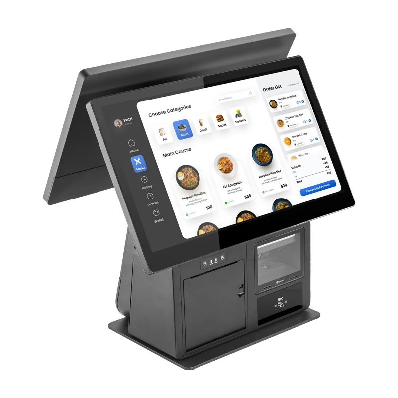 Premium POS Systems Series Support NFC POS Machine All in One Dual Screen Aluminum Cash Register