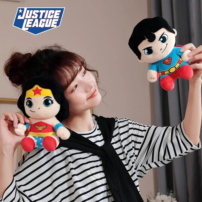 Genuine Justice League Plush Superman Co-branded Teddy Bear Doll Toy Cute Anime Movie Peluche Doll Birthday Gift