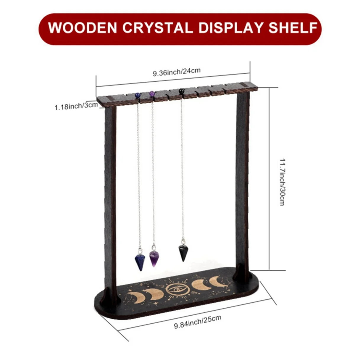 Wood Wiccan Crystal Holder Wooden Pendulum Display Stand Dowsing Pendulum Display Stand ,A