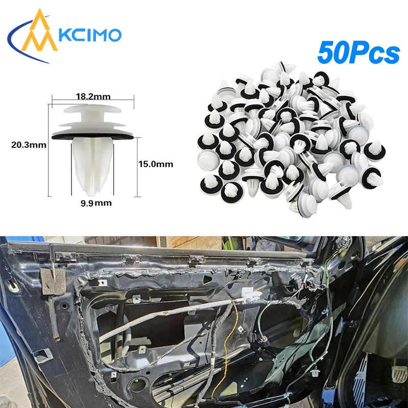 

50PCS Door Panel Clip with Seal Ring Fastener Rivet Bumper Clip Retainer Car Repair Tools Car Accessories