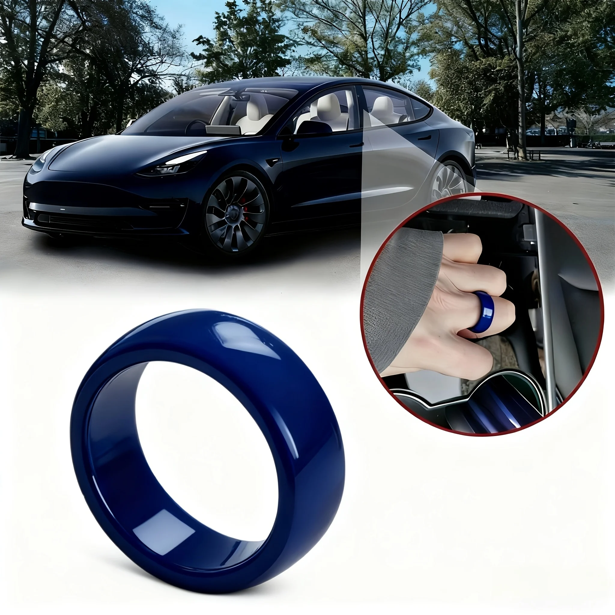 

Smart Key Ring NFC Waterproof Ceramic Ring Replace Car Key Card Key Fob Made With Original Card Chips For Tesla Model 3 Model Y