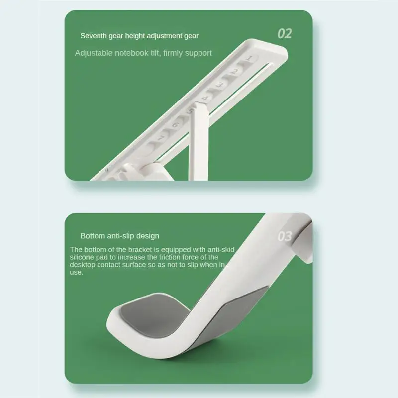 ที่วางแล็ปท็อปแบบพกพาปรับได้พับได้ขาตั้งแท็บเล็ตโน้ตบุ๊คที่รองรับมุมต่ำกว่า17นิ้ว