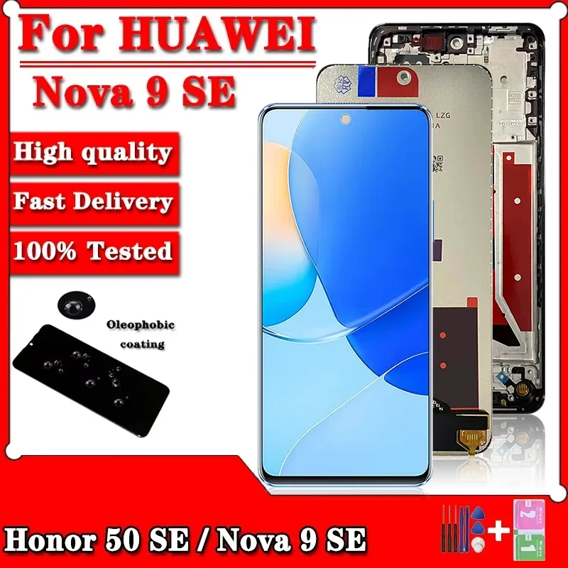 6.78“For Huawei nova 9 SE 9SE 5G JLN-LX1 LCD Display Screen Touch Panel Digitizer For Honor 50 SE JLH-AN00 LCD Frame Display