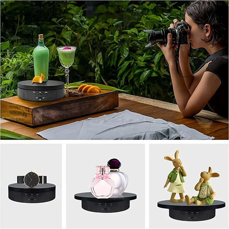 3 in 1 Rotating Display Stand with 5.9/7.08/8.66 Inch Replacement Cover, 360 Degree Rotating Display Stand with Remote Control image 2