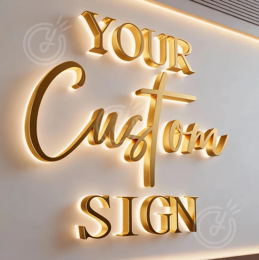 Metal Backlit 3D Sign-business Signage-3d Signage-backlit House Logo-custom Emblem Design-personalized Sign Signage Led Wall