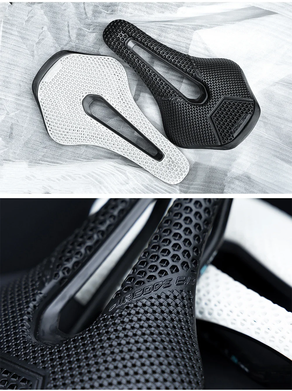 RYET Aircode 2.0 3D-gedruckter/VCM-Sattel 160-169g 255x150mm 7x9mm Schienen-Ausschnitt Carbon/Nylon-Basis Rennrad MTB Gravel Sitz – Detail 18