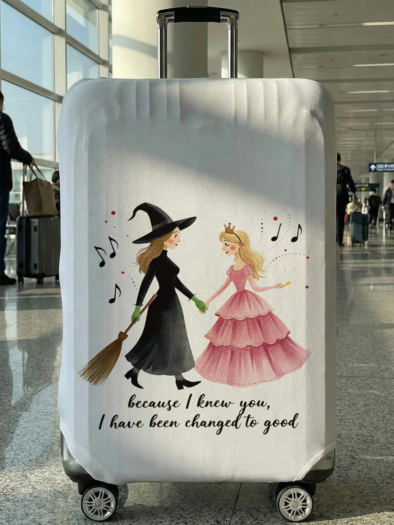 

Защитный чехол для багажа с принтом Magical Witch, подходит для чемоданов размером 18-32 дюйма, перчаток для ручки чемодана, дорожных аксессуаров.