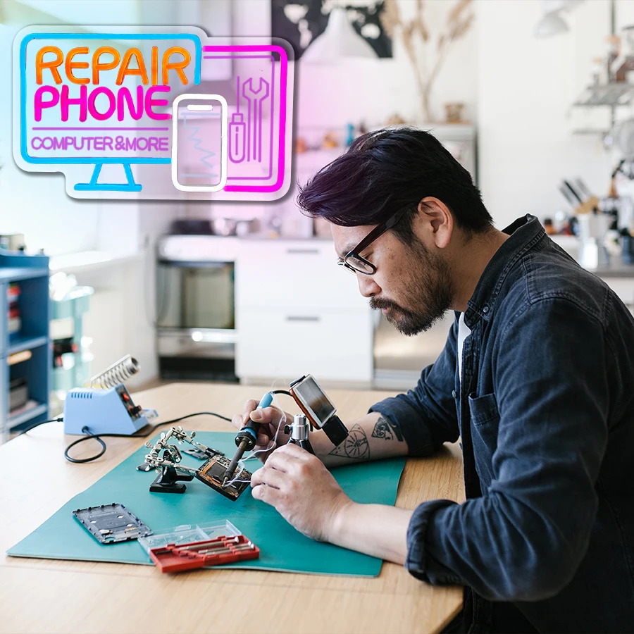 Neon-Schilder für Handy-Repara – Electronics Repair Shops Bewertung und Preis