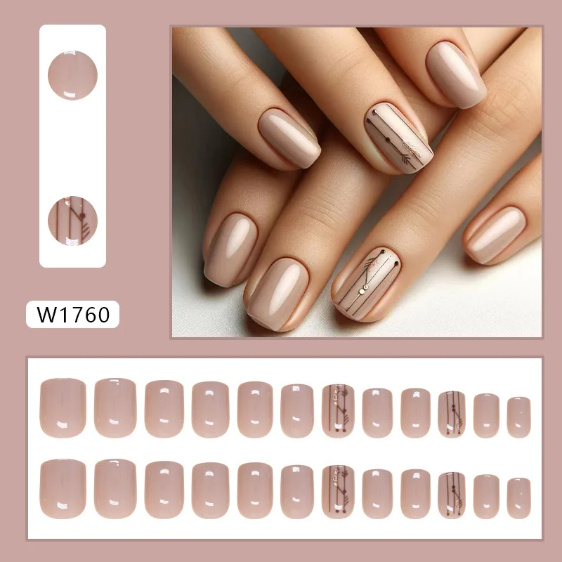 24 Pcs Simple Press on Nails Acrylic with Tools Solid Color Short Realistic Fake Nails for Gluing Artificial Stick on Nails 2024