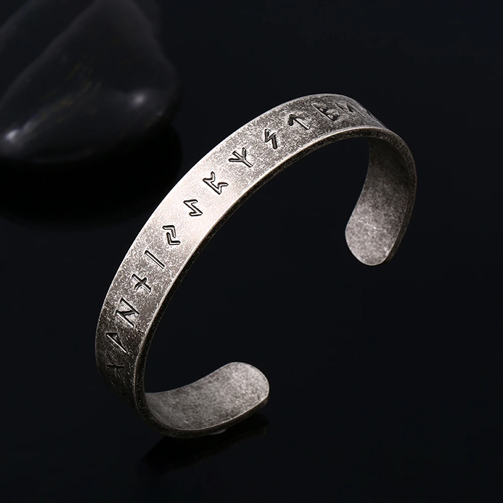 Black Stainless Steel Viking Rune Bracelets For Men Women Retro Viking Tree of Life Bracelet Biker Fashion Jewelry Amulet Gift image 3