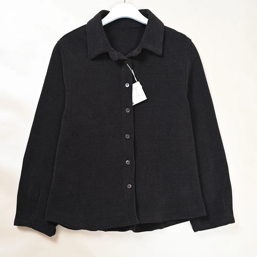 

Autumn Winter Ladies Corduroy Long Sve Loose Fit irt Collared Top Versatile Faion Retro Sle Women's Premium Clothing