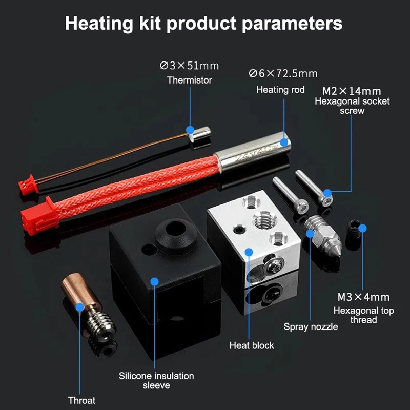 Kit blocco riscaldamento elevato Parti della stampante 3D Kit hotend estrusore Sprite per Ender-3 S1 Pro ForCR-10 Smart Pro ForSermoon V1 e V1 Pro