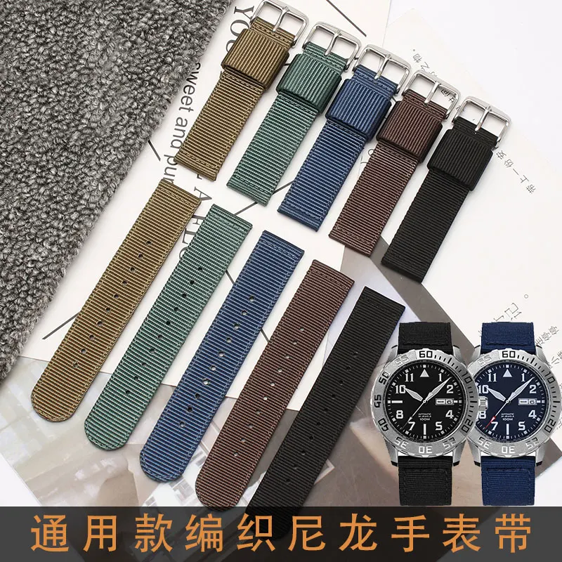 

Universal breathable canvas nylon watch strap with substitute Seiko canned abalone Rolex black green water ghost 18 20 22 mm