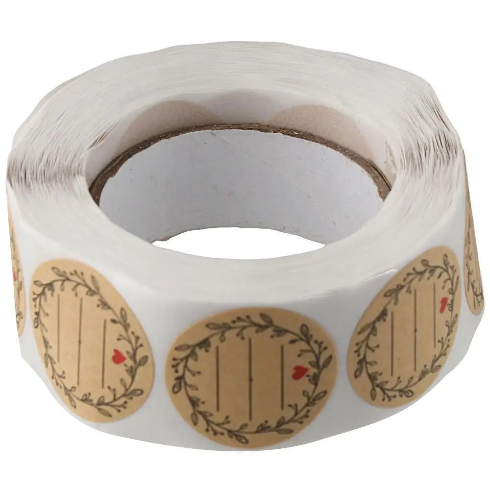 Stickers Roll 500 Pcs Jar Label Stickers Round Mason Jars Bottle Labels Removable Self-Adhesive Handmade