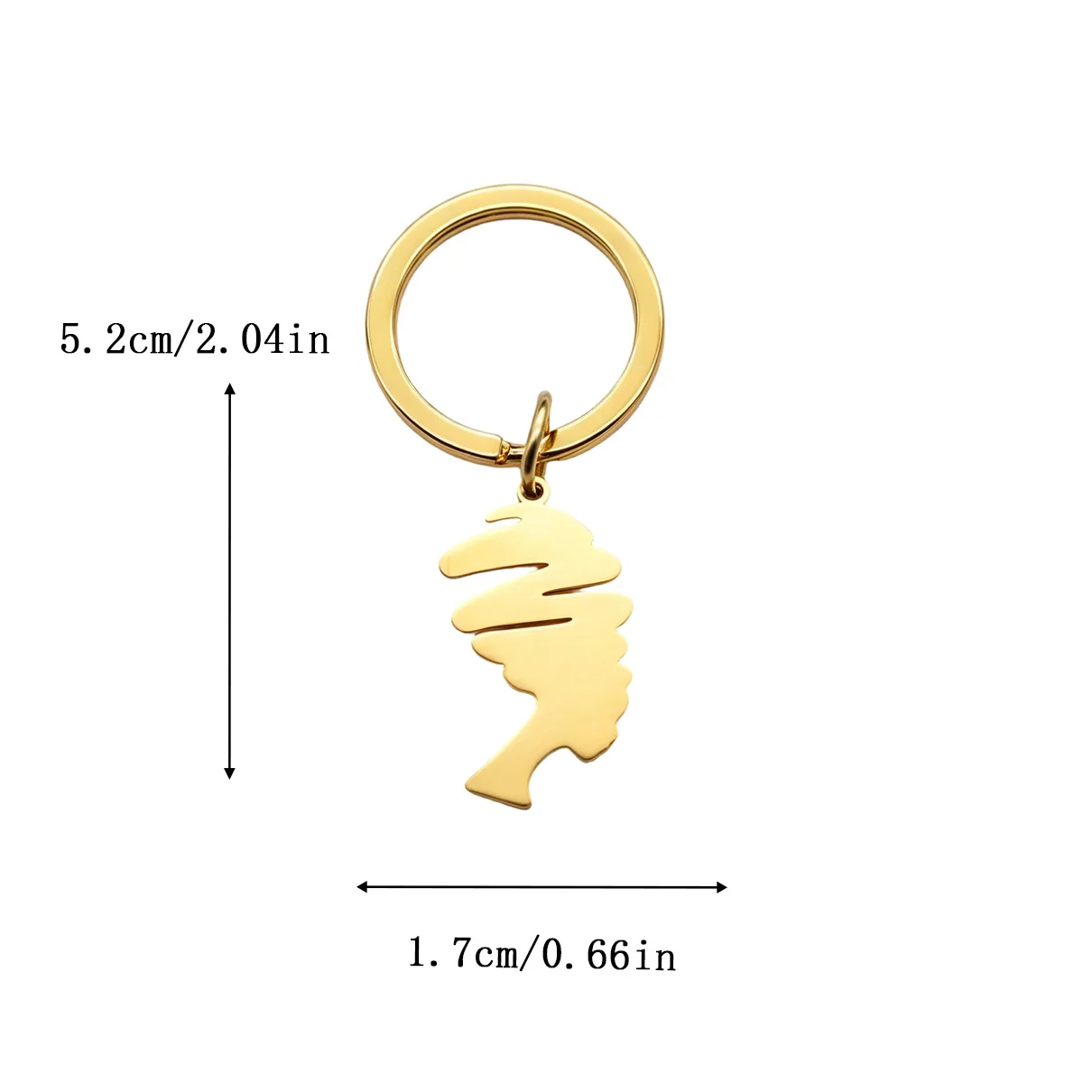 Vintage Female Face Silhouette Keychain Stainless Steel Abstract Lady Key Ring Minimalist Bag Jewelry Accessory Gift for Women