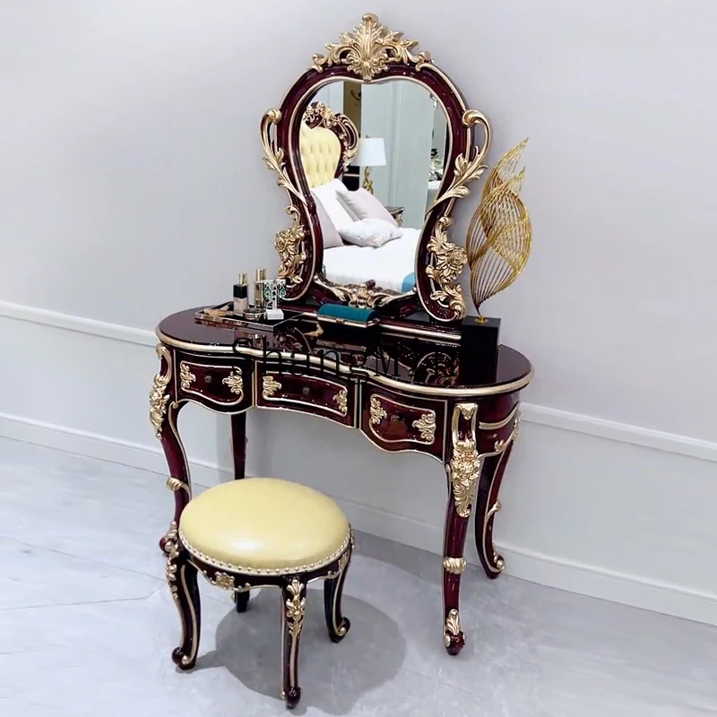 

CL dresser villa bedroom red sandalwood makeup table stool mirror