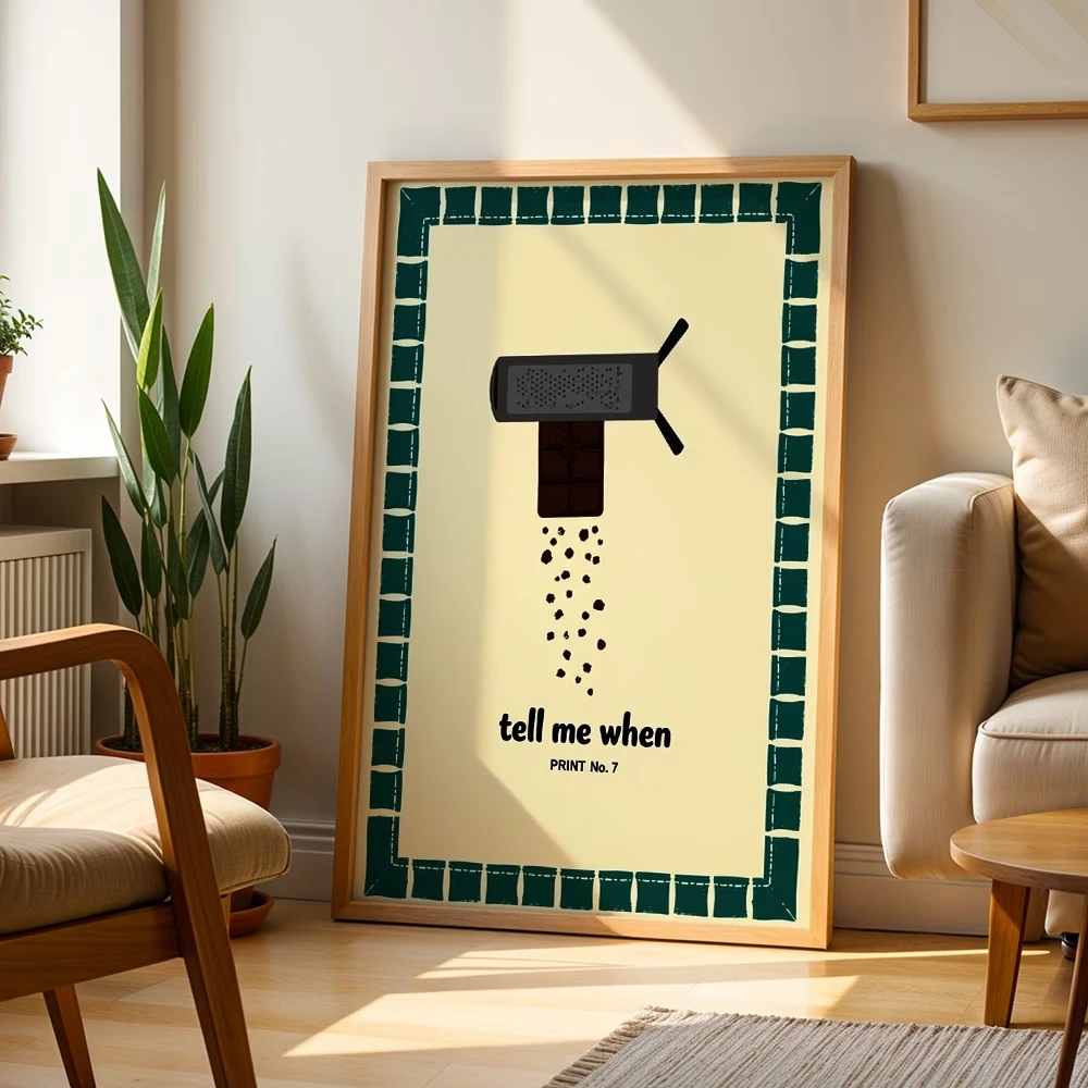 Funny Retro Tell Me When Cheese Grater Art Print, Wall Art Print Canvas Painting Poster Picture For Kitchen Home Decor