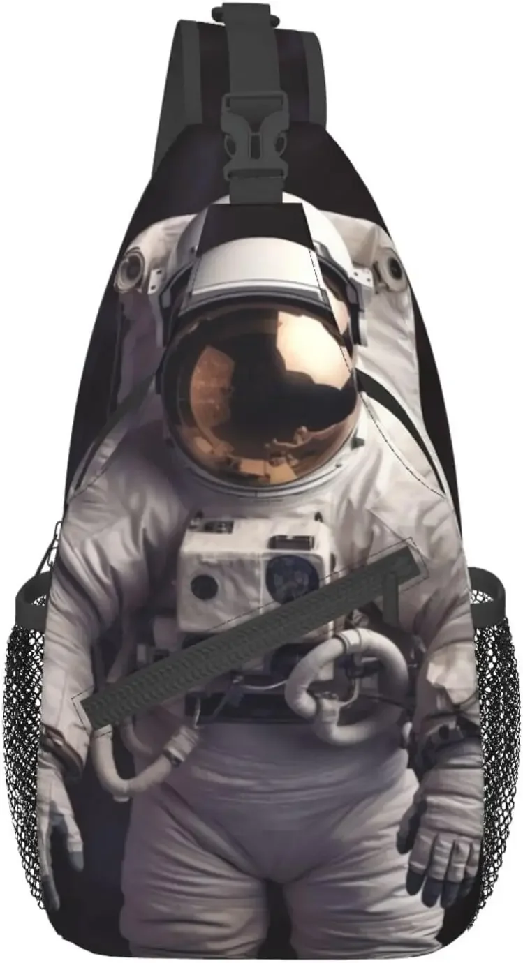 Astronaut Print Cross Chest Bag Crossbody Backpack Sling Shoulder  Travel Hiking Daypack Cycling 