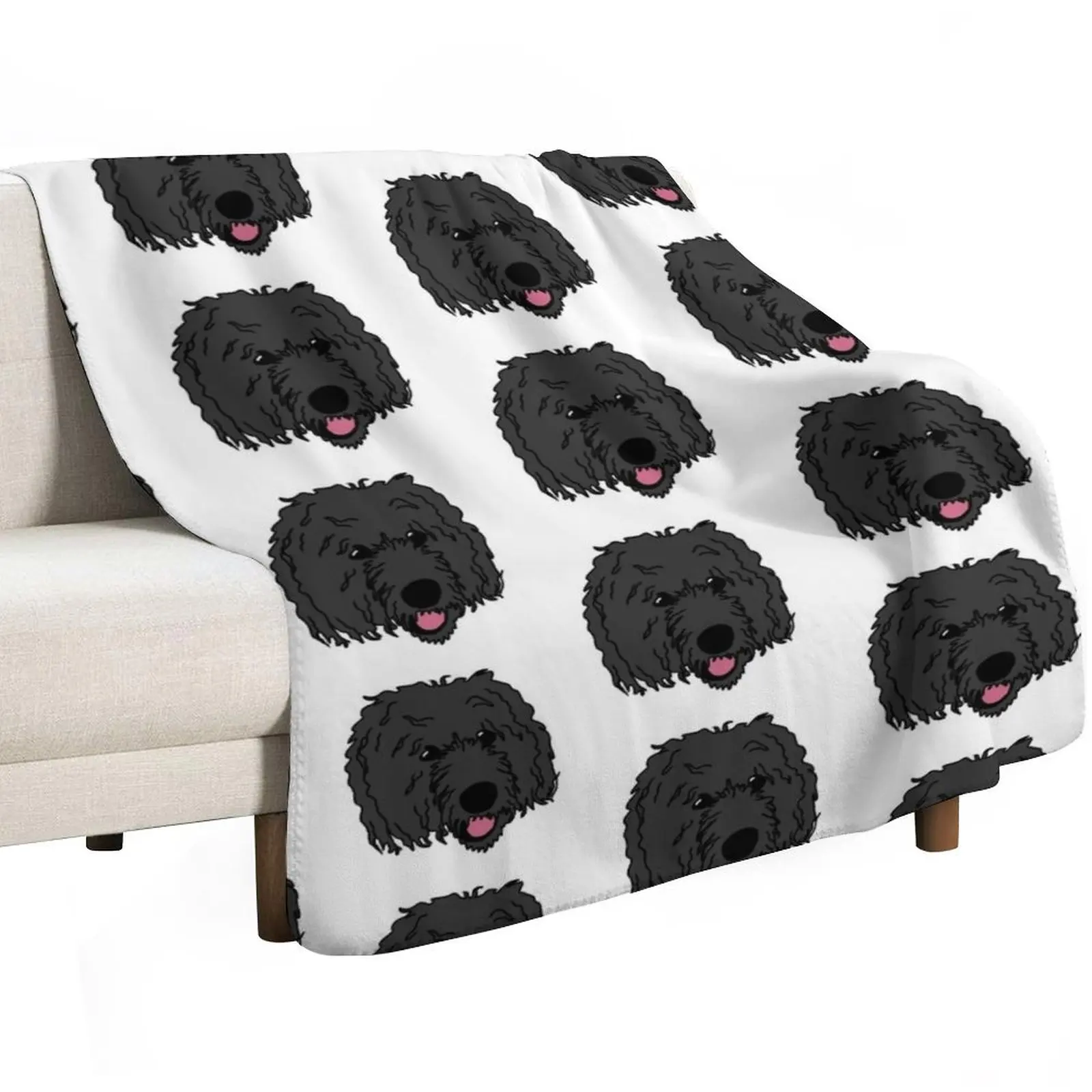 Black BerneDoodle Labra doodle Dog Perro Throw Blanket Sofa Throw Winter beds for babies Warm Large Bed covers Blankets