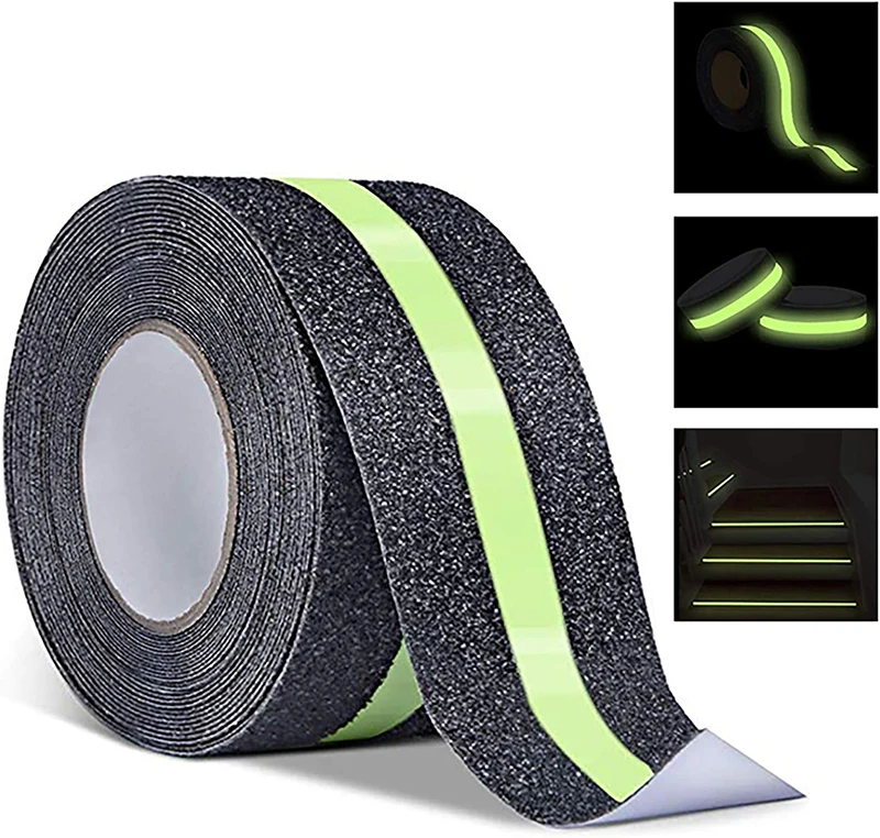 

Roadstar Frosted Non-Slip Glow in The Dark Tape Warning Sticker Self-Adhesive PVC Warning Tape Safety Mark Fit for Stairs Work