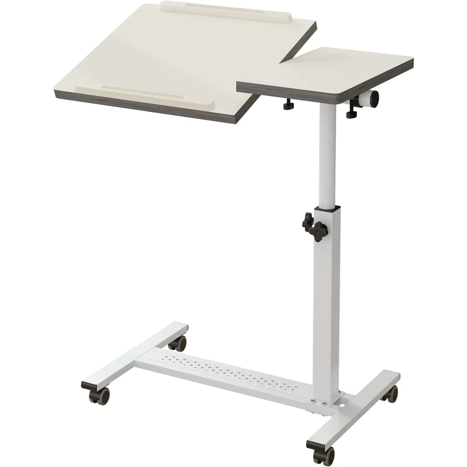 Over Bed Table with Wheels Adjustable | Rolling Laptop Table Overbed Desk Hospital Tray Table Sofa Chair Sid