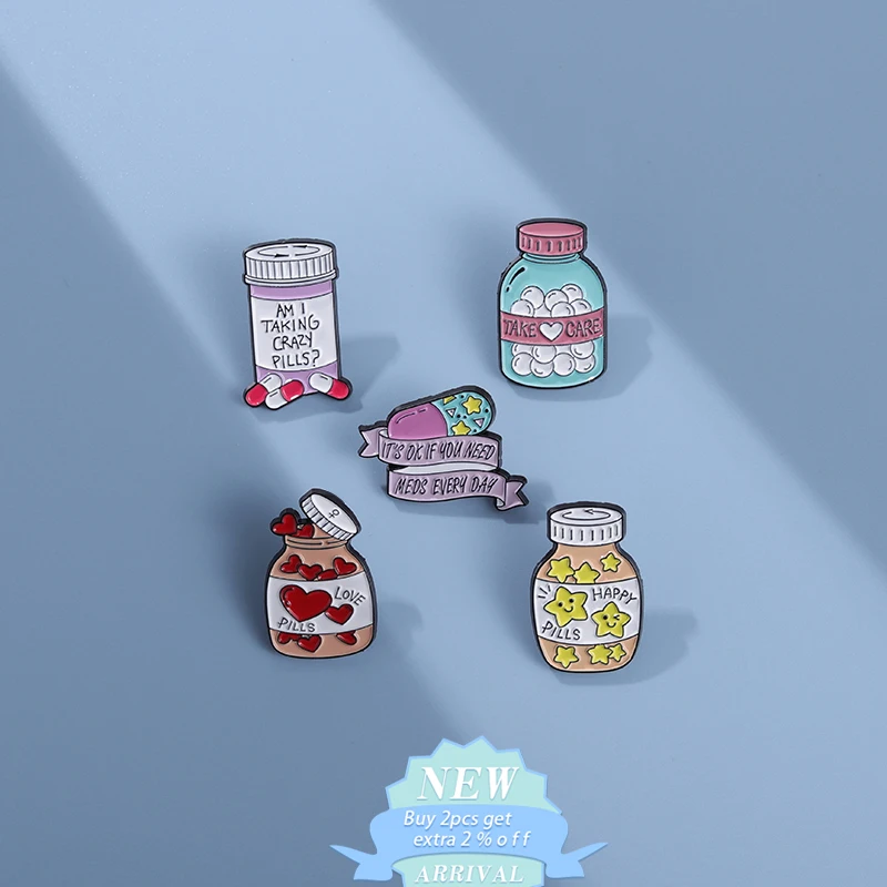 Love Pill Caring For Mental Health Pin It'S Ok If You Need Meds Every Day Brooch Badge Depression Anxiety Jewelry For Friend