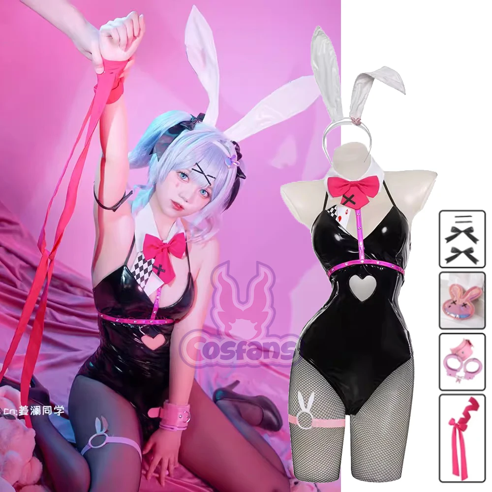 

Аниме сексуальный микуу кролик отверстие черный кожаный кролик девушка сексуальный милый Хэллоуин Косплей Костюм головные уборы одежда банты девушка парик
